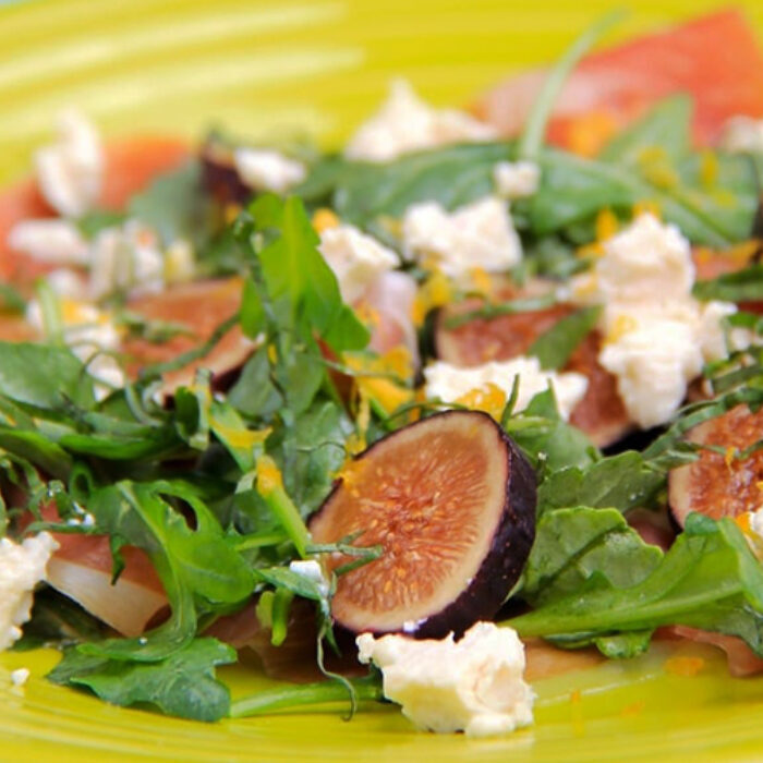 Fig Grapefruit Log Salad with Prosciutto Arugula 021219