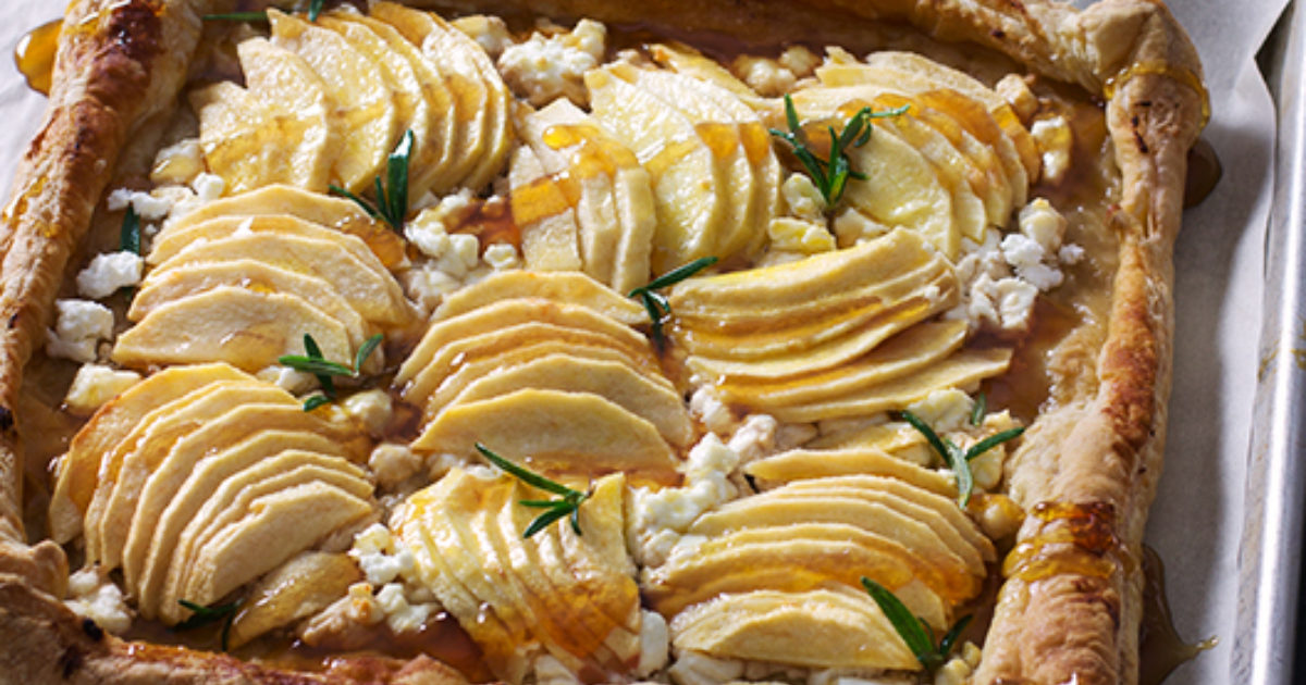 Apple, Goat Cheese & Honey Puff Pastry Tart | Laura Chenel
