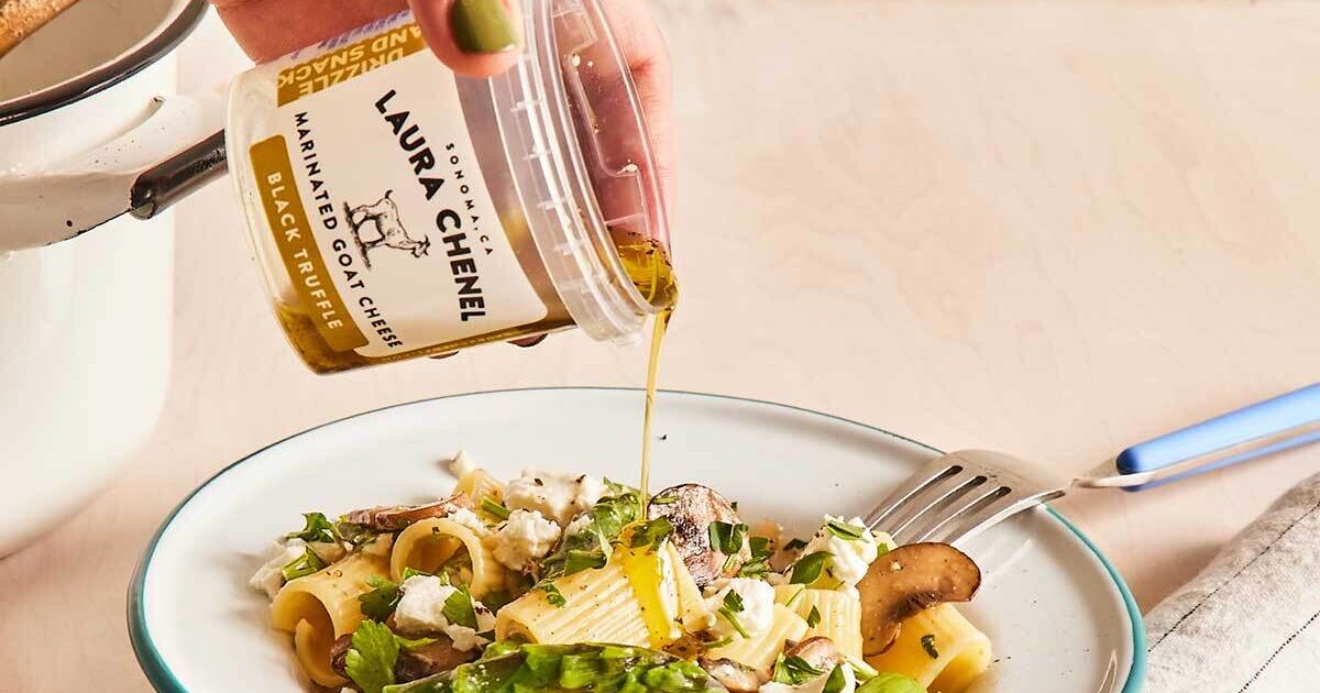 Rigatoni with Black Truffle Marinated Goat Cheese,… | Laura Chenel
