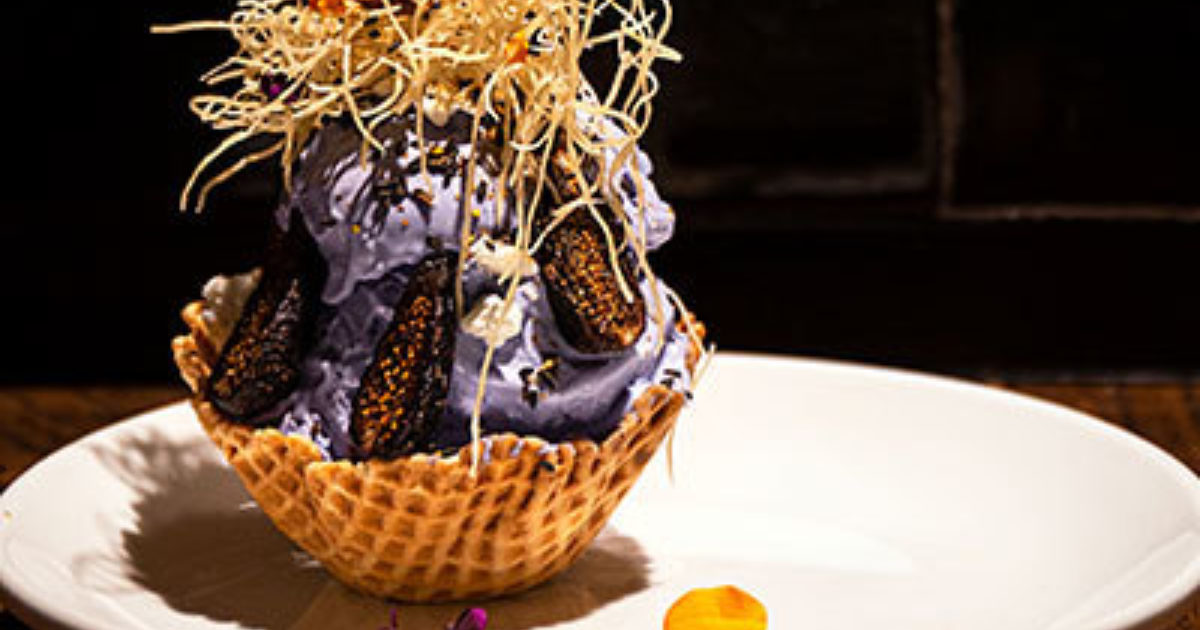 Goat Cheese And Pistachio Dukkah Sundae In A Waffle… | Laura Chenel