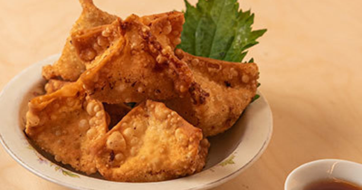 Shiso Seafood Rangoon with Sweet & Sour Dumpling Sauce | Laura Chenel