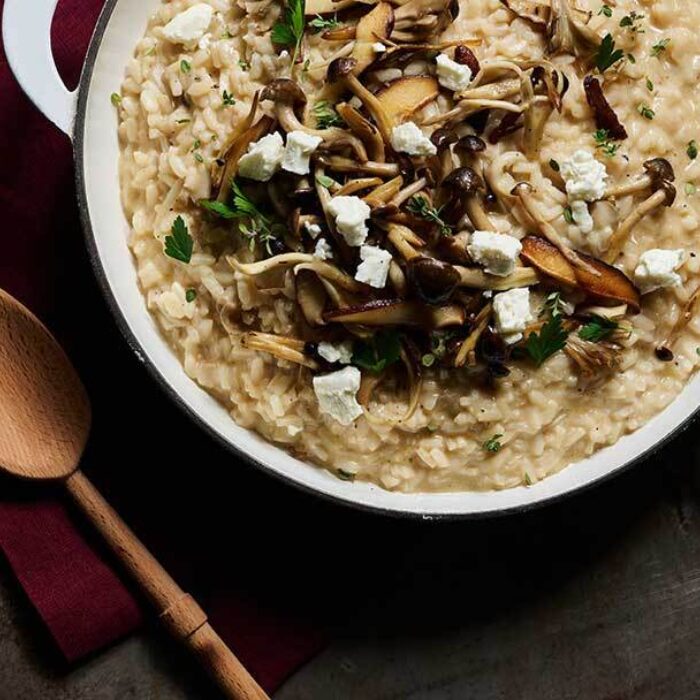 Black Truffle Goat Cheese Risotto with Wild Mushrooms