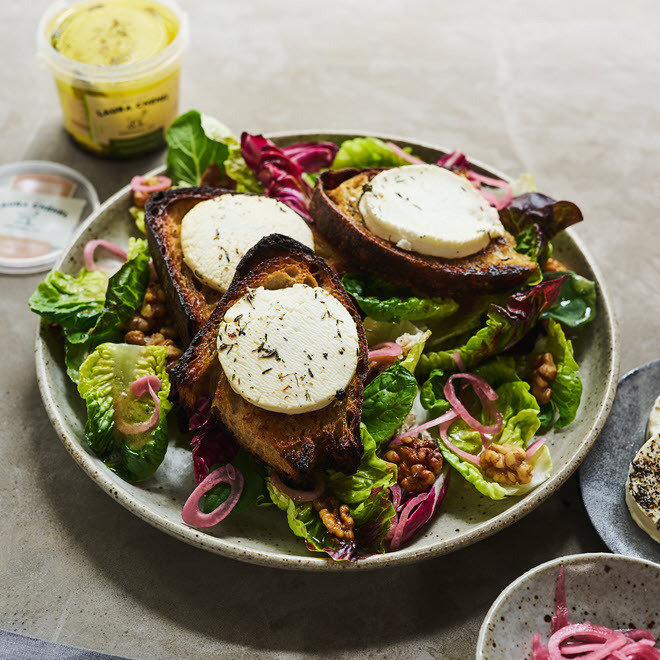 Marinated goat cheese salad
